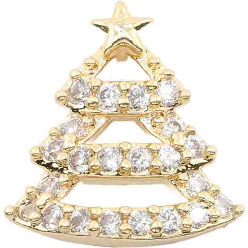 メタルパーツ クリスマスツリーB クリスタル【ゆうパケット】