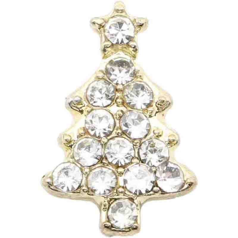 メタルパーツ クリスマスツリーC クリスタル【ゆうパケット】