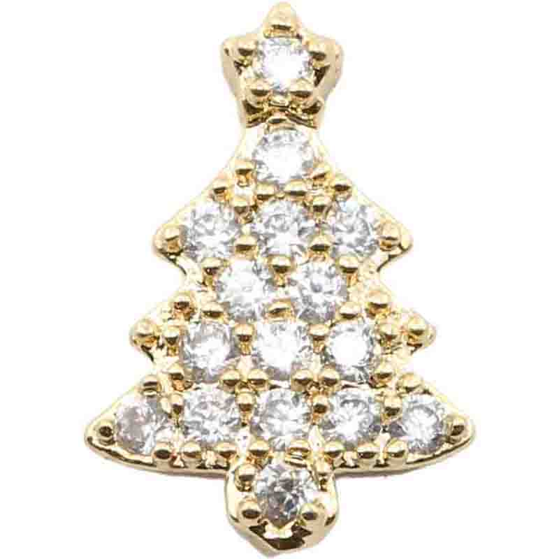 メタルパーツ クリスマスツリーA クリスタル【ゆうパケット】