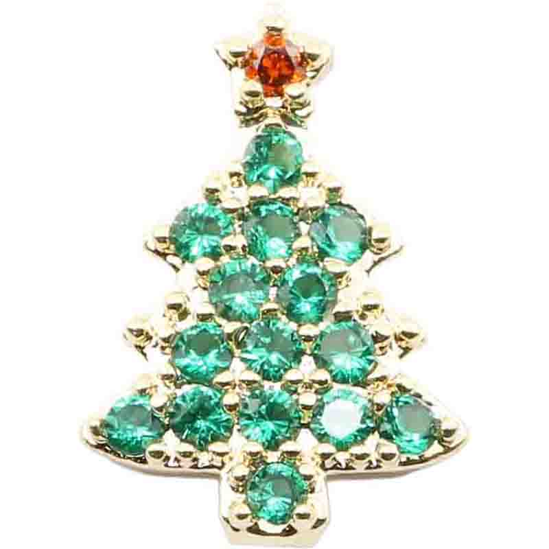 メタルパーツ クリスマスツリーA グリーン【ゆうパケット】