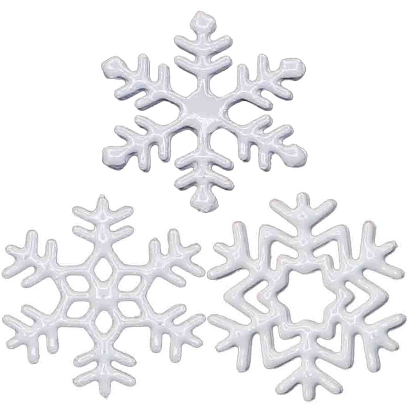 メタルプレート スノーフレーク 3種MIX ホワイト【ゆうパケット】