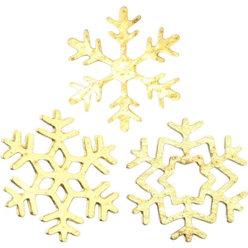 メタルプレート スノーフレーク 3種MIX ゴールド【ゆうパケット】