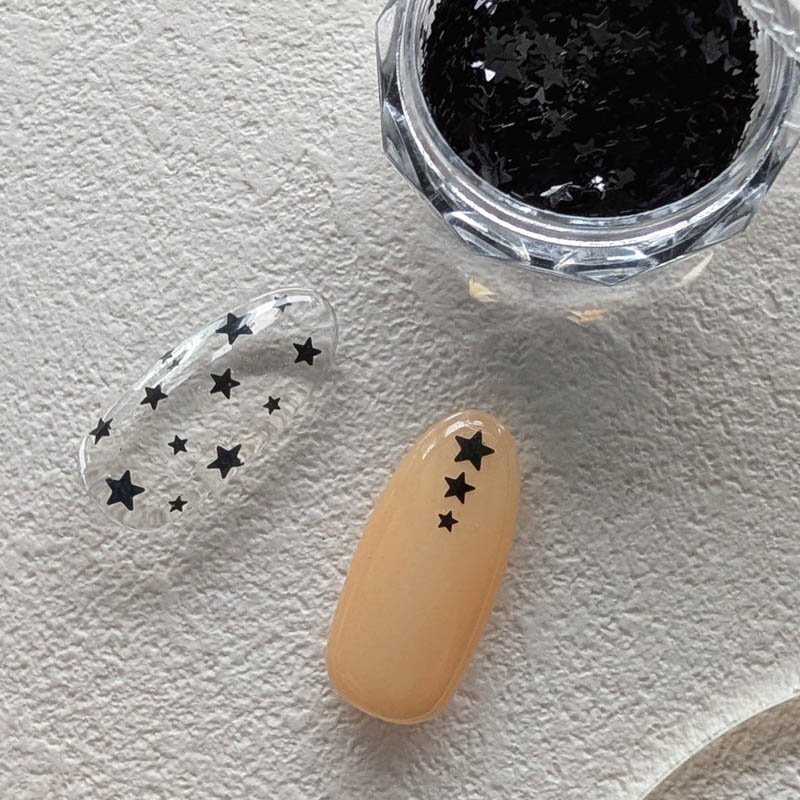 HOLOGRAM 星 3種ミックス ケース入 ブラック【ゆうパケット】