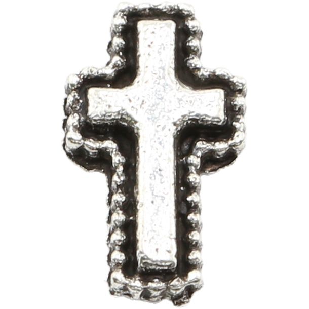 メタルパーツ ドットクロス スモール シルバー【ゆうパケット】