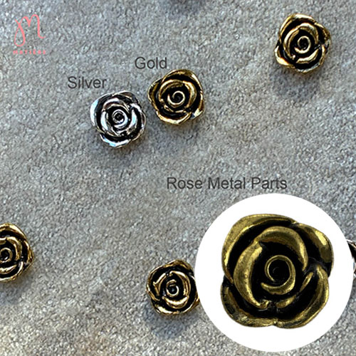メタルパーツローズ ゴールド【ゆうパケット】