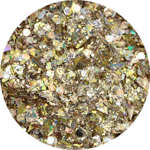 シャインMIXグリッター六角ホログラム入ゴールド【お取り寄せ】【ゆうパケット】