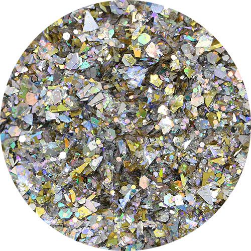 シャインMIXグリッター六角ホログラム入シルバー【ゆうパケット】