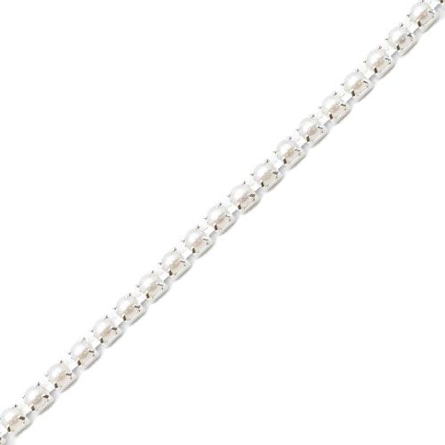 シルバーラインストーンチェーン パール 2mm【お取り寄せ】【ゆうパケット】