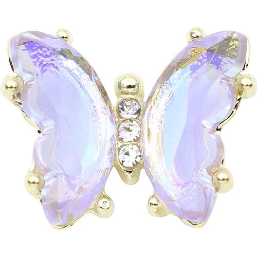 [欠品]ゴールドフレーム クリスタルバタフライ オーロラ ブルー【お取り寄せ】【ゆうパケット】