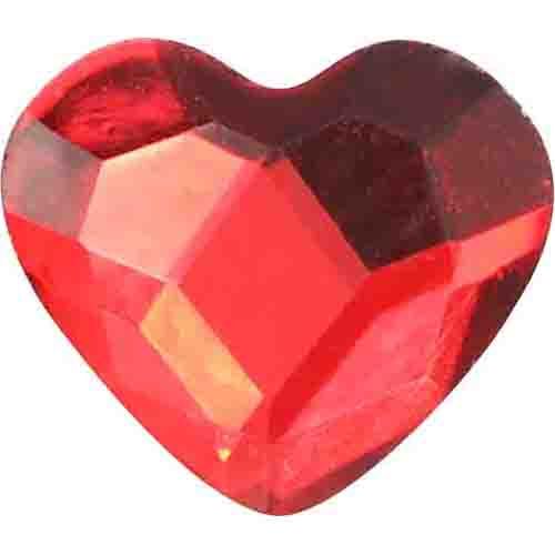 ガラスストーン ハート レッド 5個 5×6(mm)【ゆうパケット】