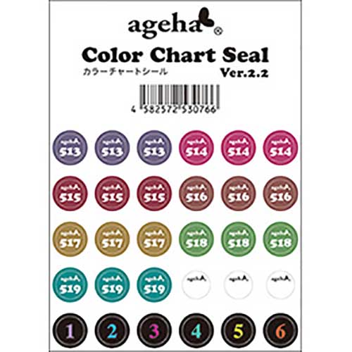 ▲カラーチャートシール Ver.2.2(155-162) シロップ/カームクリア【ゆうパケット】