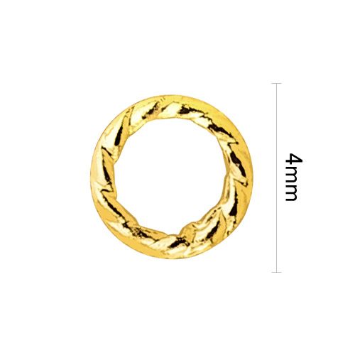フラットメタルパーツ ロープラウンド 4mm ゴールド【ゆうパケット】