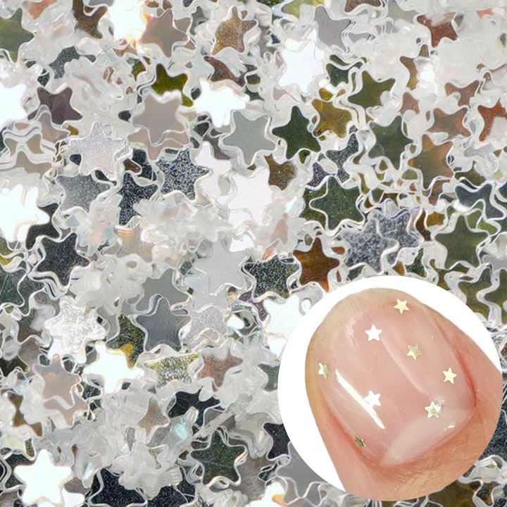 ハピホロ 1mm星ホログラム HG1104 プラチナ【ゆうパケット】