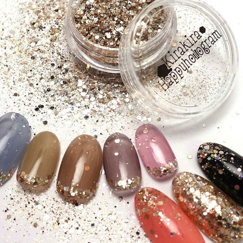 【キラキラハッピーホログラム】とても使いやすいラメ ゴールド【ゆうパケット】