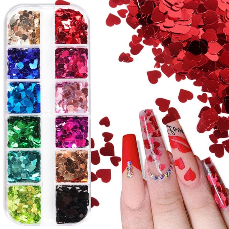 ハートホログラムSET　12色入り【ゆうパケット】