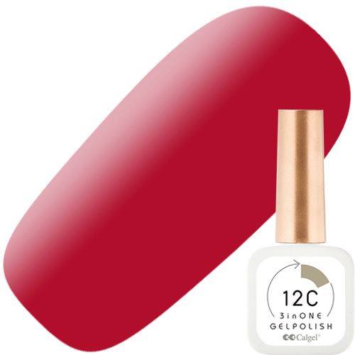 カルジェル 12C ノンワイプ スリーインワン ジェルポリッシュ8ml 10スカーレット シリアス ルースター【お取り寄せ】