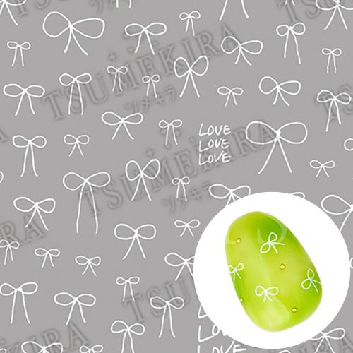 【es】手書きリボン 白【ゆうパケット】