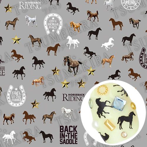 【es】馬ネイルシール【お取り寄せ】【ゆうパケット】