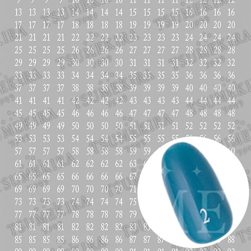 カラーチャートナンバーシール 白 1-100【ゆうパケット】