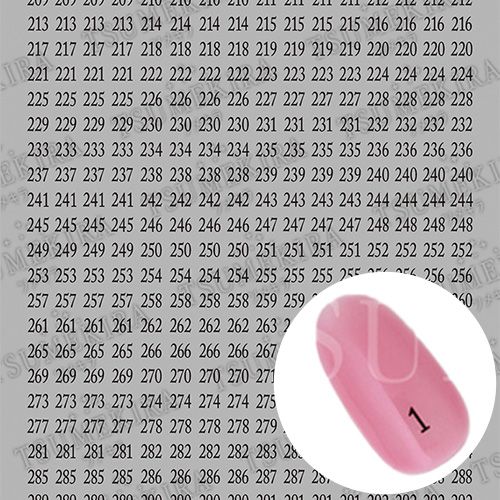 カラーチャートナンバーシール 黒 201-300【お取り寄せ】【ゆうパケット】