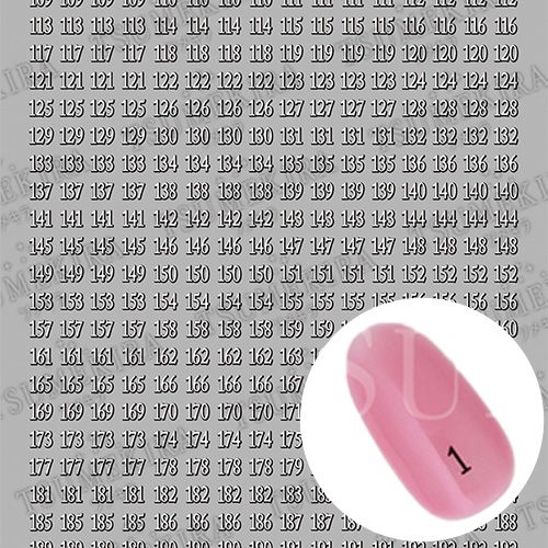 カラーチャートナンバーシール 白黒 101-200【お取り寄せ】【ゆうパケット】