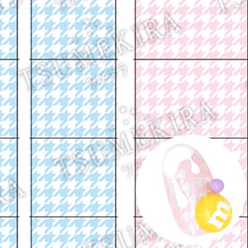 千鳥格子フレンチ パステル ブルー・ピンク【お取り寄せ】【ゆうパケット】