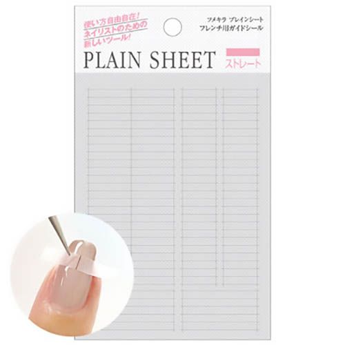 PLAIN SHEET(プレインシート) フレンチ用ガイドシール ストレート【ゆうパケット】