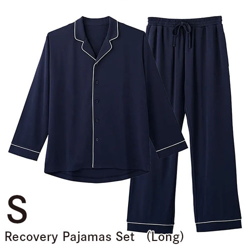 [欠品]ニューピース リカバリーパジャマ セット ロング S ネイビー【お取り寄せ】