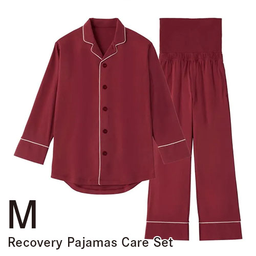 ニューピース リカバリーパジャマ ケアセット ロング M ワインレッド【お取り寄せ】