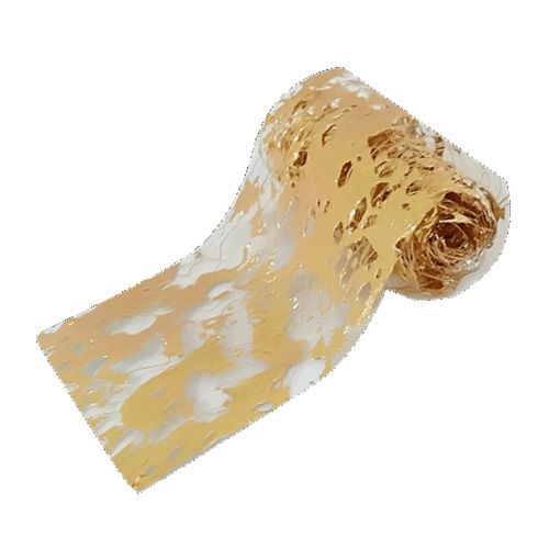 メッシュ&箔 ホワイトネット×オレンジゴールド箔(カットタイプ)