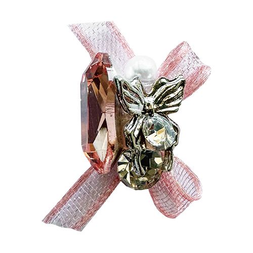 シュリータ オレンジピンクストーン&ピンクリボン 1個【ゆうパケット】