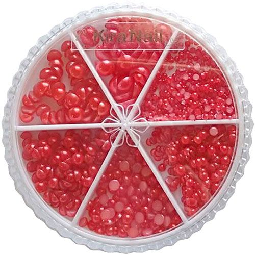 ♪パールセット ハーフラウンド(6サイズ) レッド【お取り寄せ】【ゆうパケット】