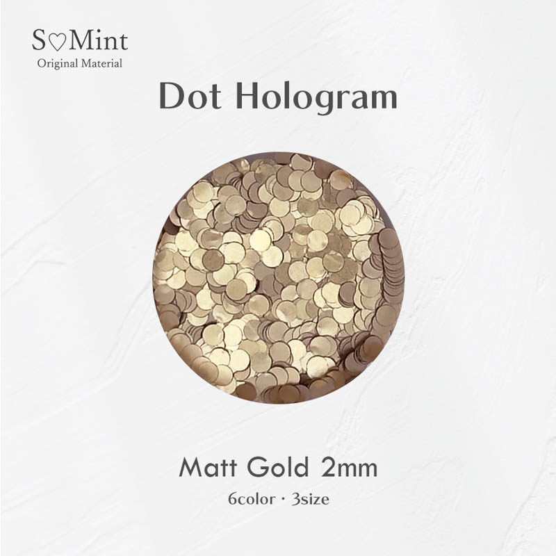 Dot Hologram 14.Matt Gold 2mm【ゆうパケット】
