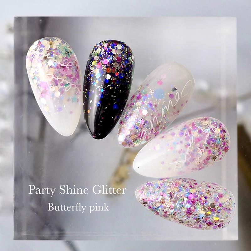 Party Shine Glitter Butterfly pink【ゆうパケット】