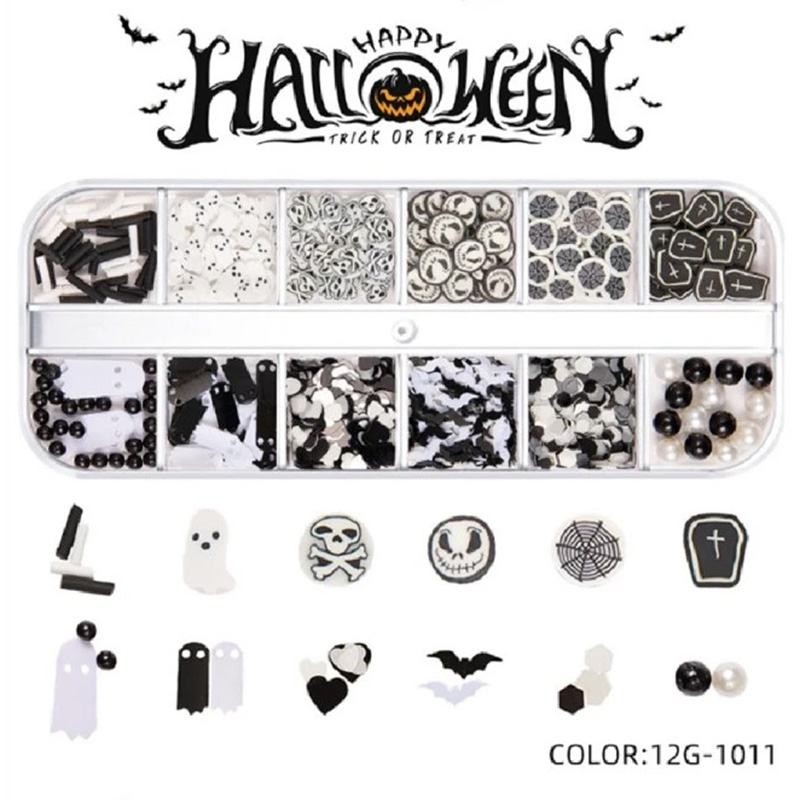 ♪ハロウィンパーツSET　1011　モノクロ【ゆうパケット】