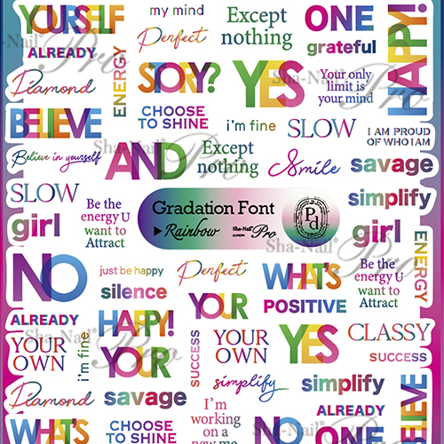 ■[OUTLET]【CHiHO先生コラボ監修カラー】Gradation Font -Rainbow-/グラデーションフォント レインボー【ネコポス】
