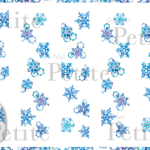 【Petite】Water Colors Snowflakes(Blue)/ウォーターカラー スノーフレーク(ブルー)【ネコポス】