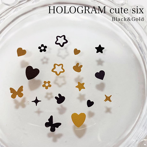 ♪HOLOGRAMキュートシックス モスピンク&ゴールド【ネコポス】