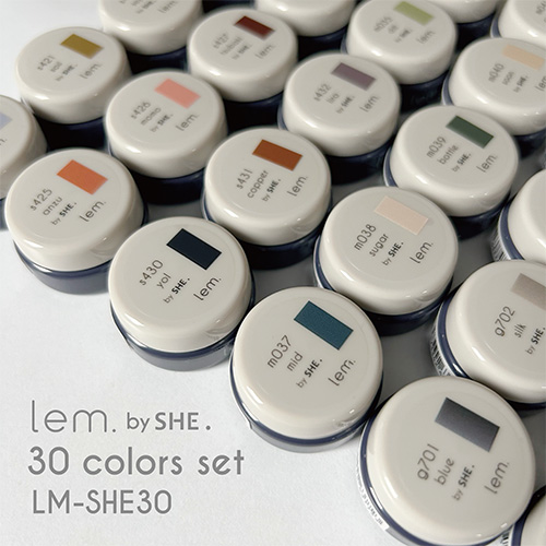 ♪lem.by SHE.カラージェル30色セット【お取り寄せ】