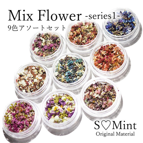 [ネイルNEW]MIX Flower serise1 9色アソートセット【ネコポス】