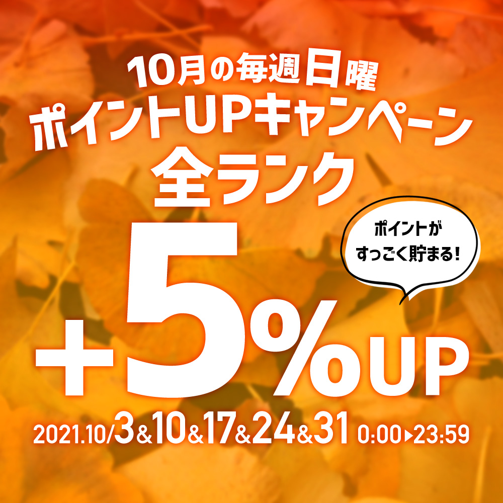 毎週日曜ポイント5%アップ
