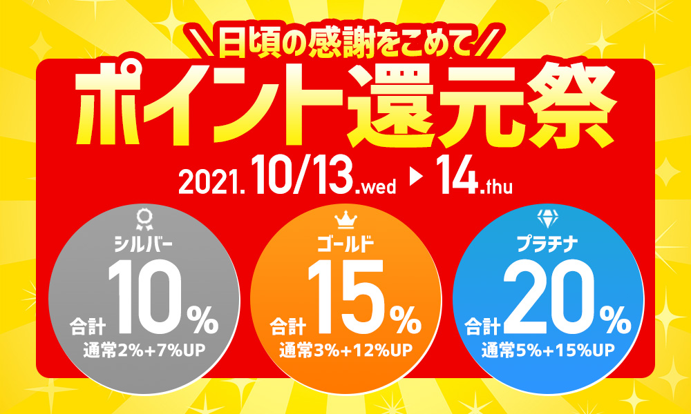 毎週日曜ポイント5%アップ
