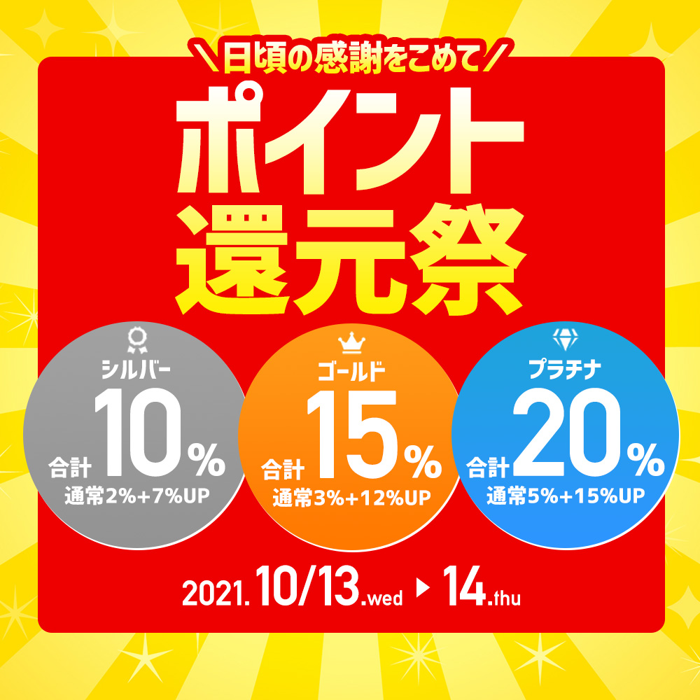 毎週日曜ポイント5%アップ